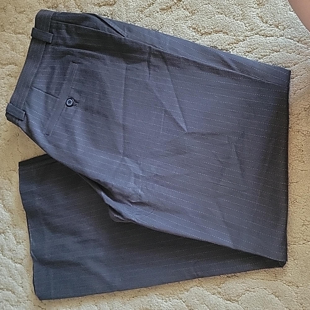 Kenneth Cole dress pants.  Grey with white stripes down
